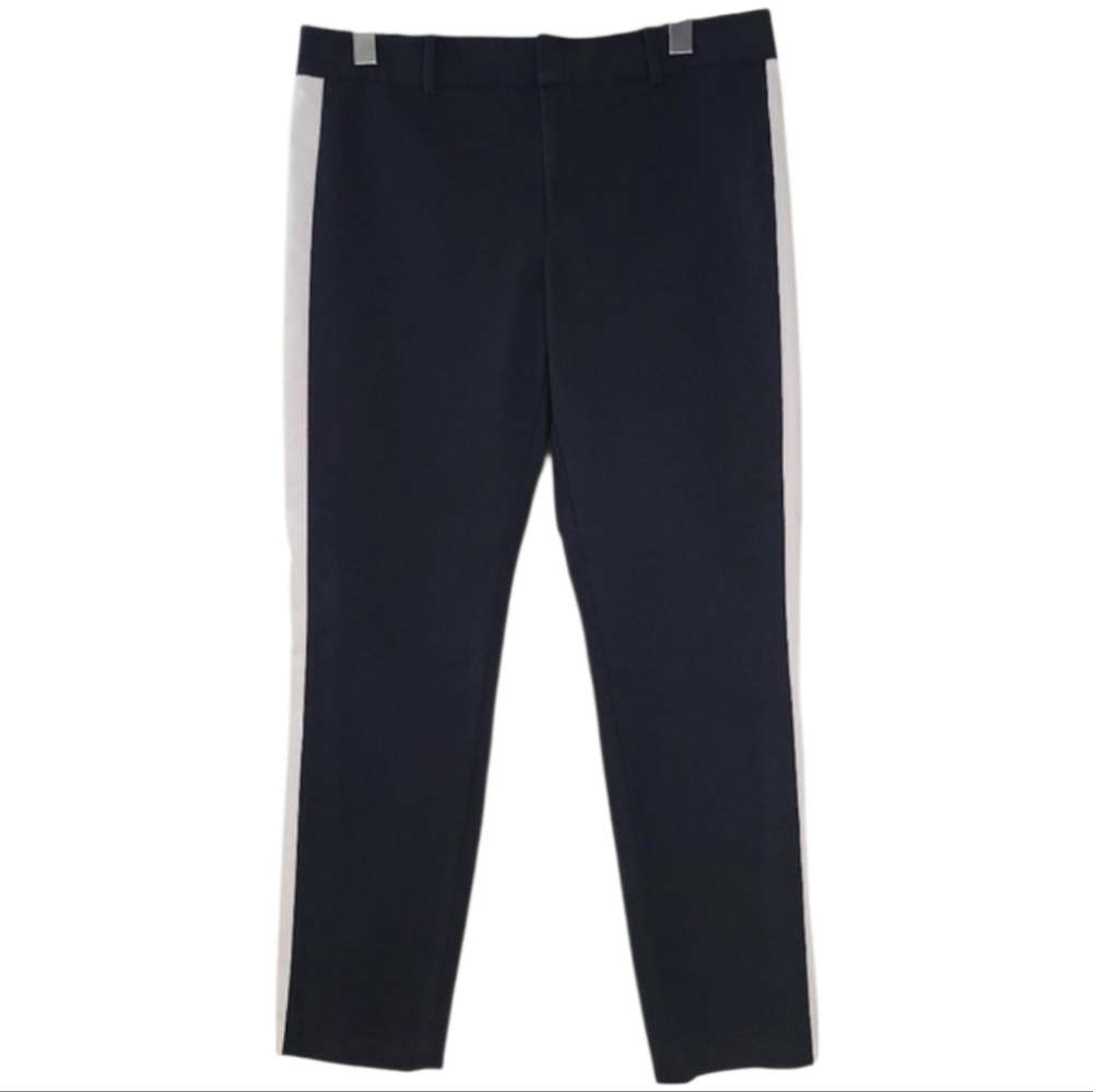 Club Monaco Blue Racer Stripe Tapered Tuxedo Pants Women’s Size 10 Officewear